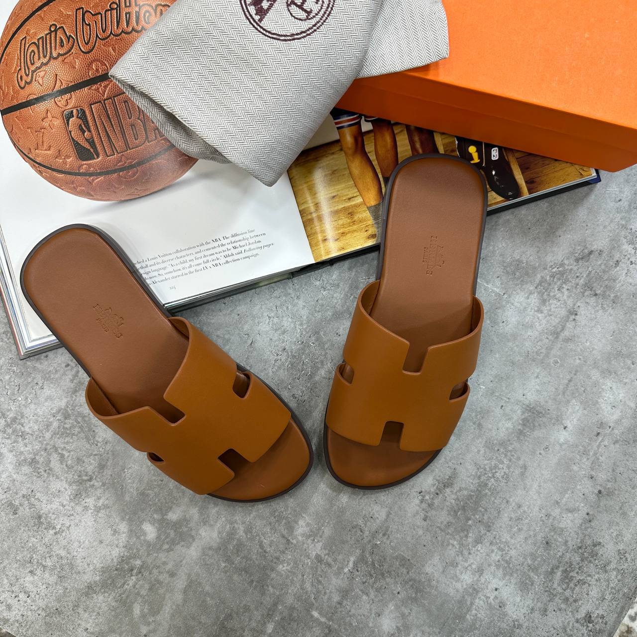 HRMS SLIPPERS MENS BROWN