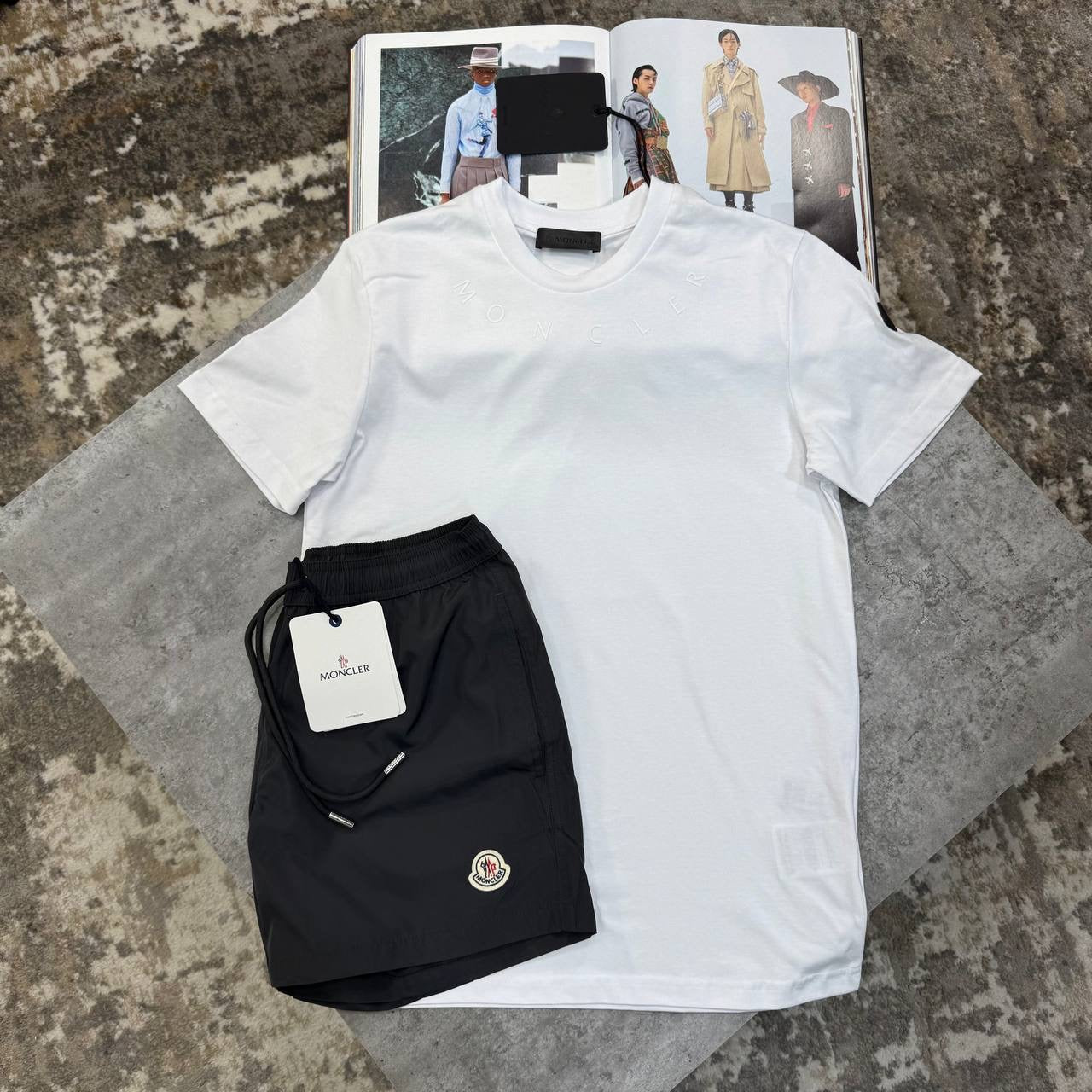 NCLR SHORT SET WHITE/BLACK
