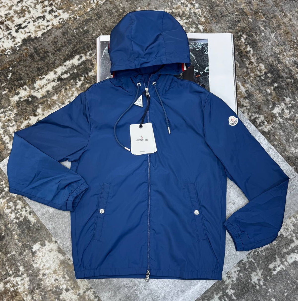 MNLR JACKET WITH  HOOD STRIPS ROYALBLUE