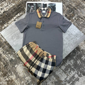BRBERY SHORT SET GREY/BEIGE