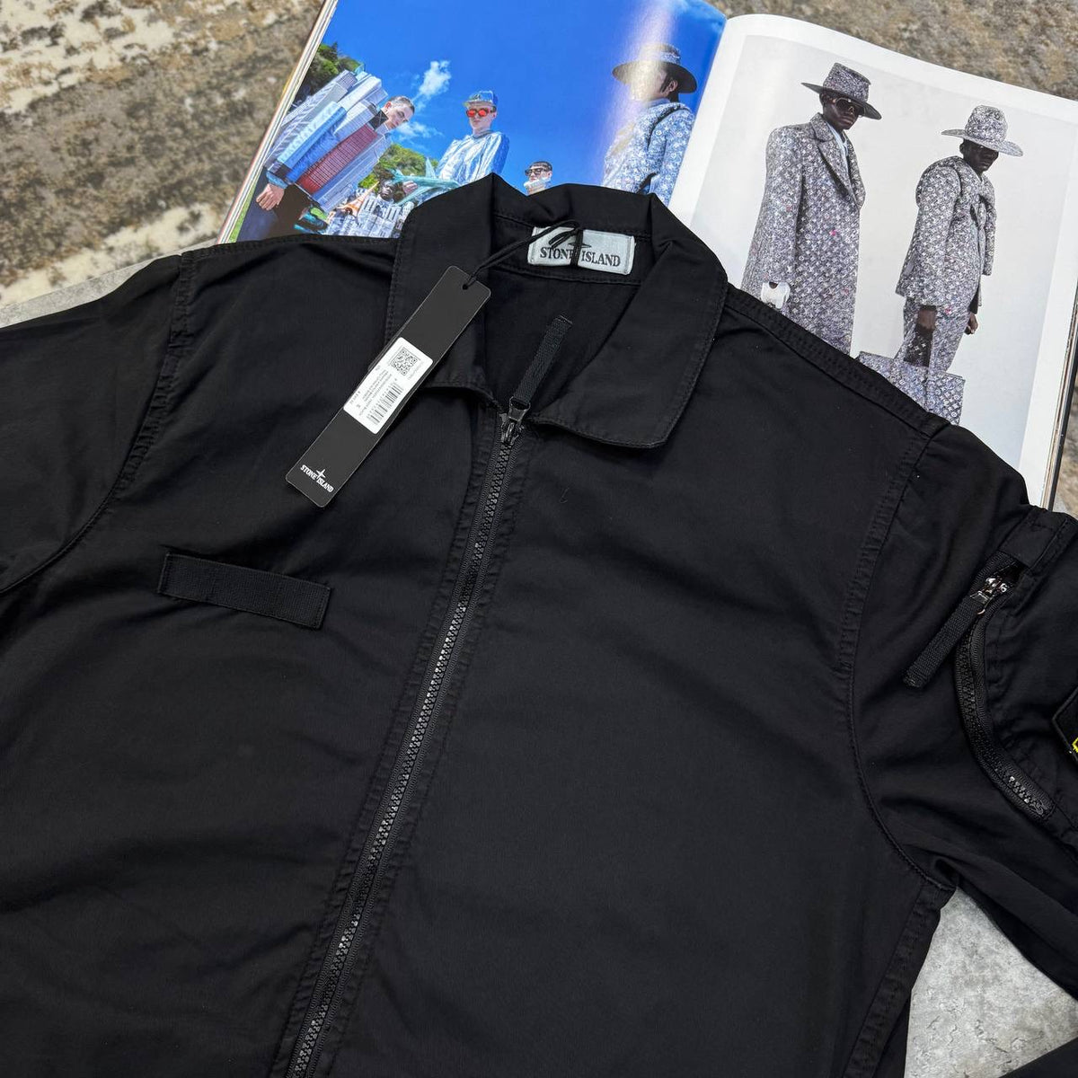 S.I FULL ZIP OVERSHIRT -BLACK
