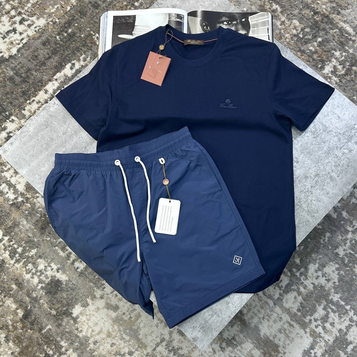 L|P SHORT SET ALL NAVY
