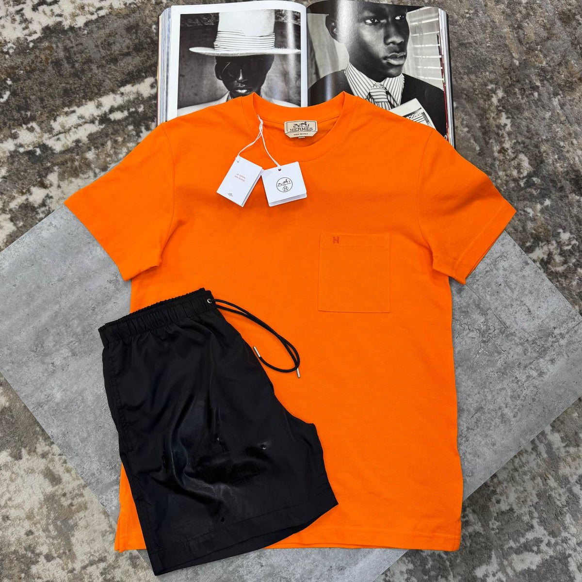 HRMS SHORT SET ORANGE/BLACK