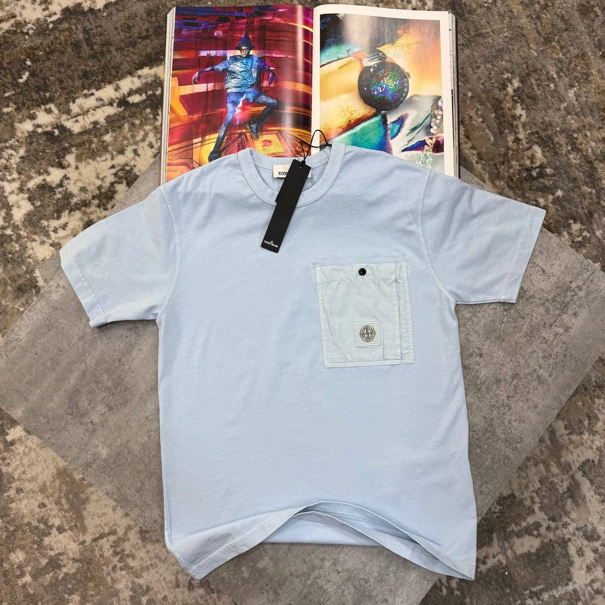 S.I FRONT POCKET TSHIRT- BLUE