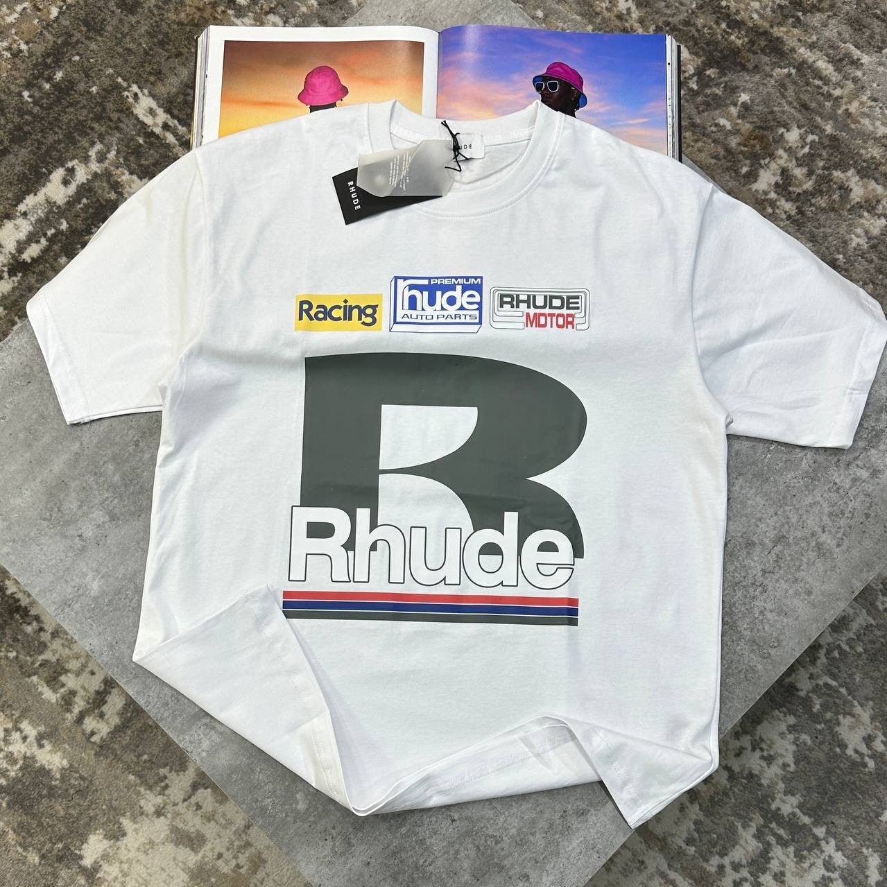 RUDE FRONT BIG PRINT TSHIRT-WHITE