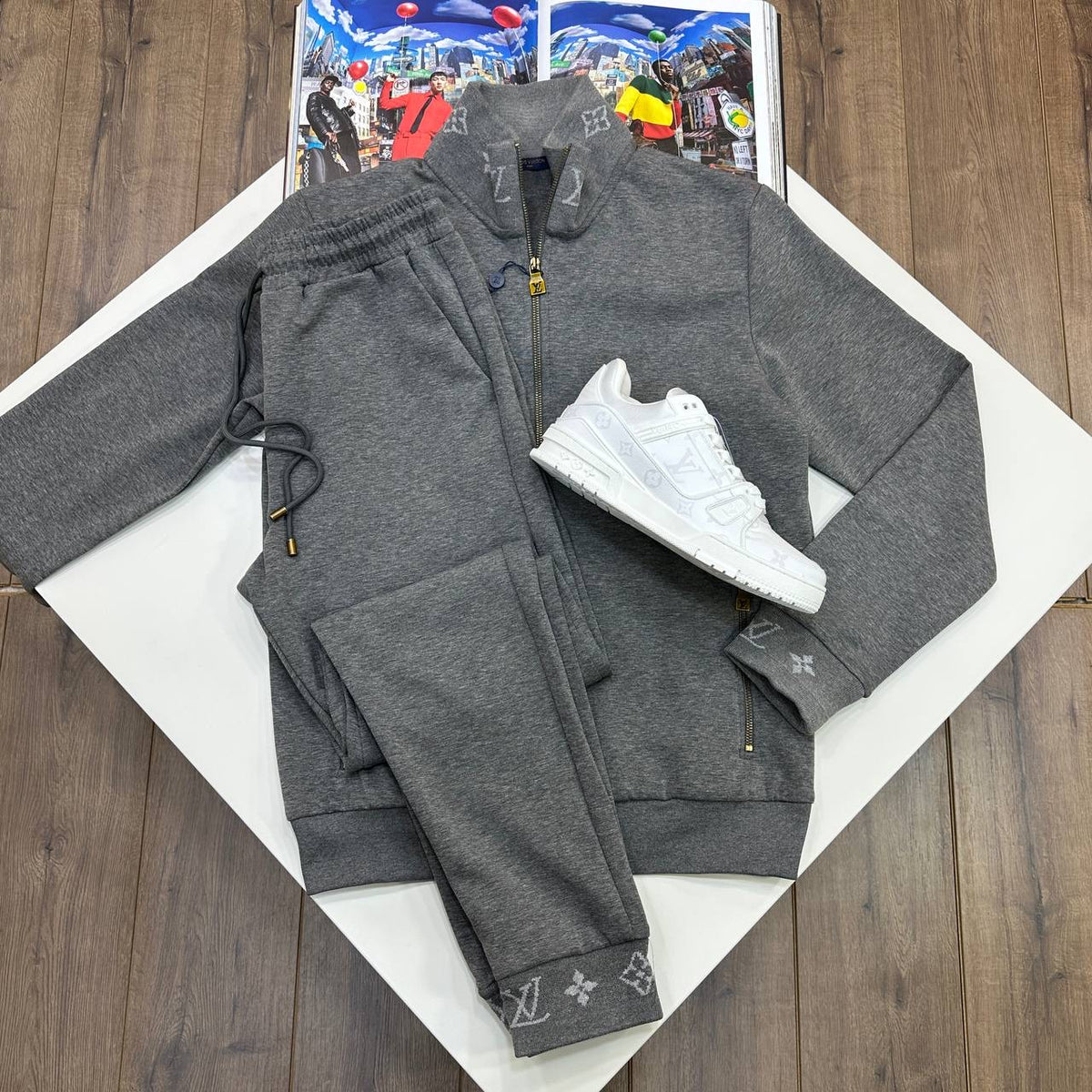 LUIS-VUITN TRACKSUIT ALL GREY