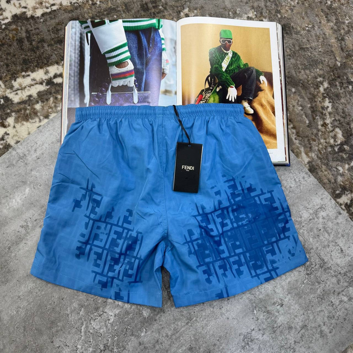 FNDI WATER REACTIVE SWIM SHORT BLUE