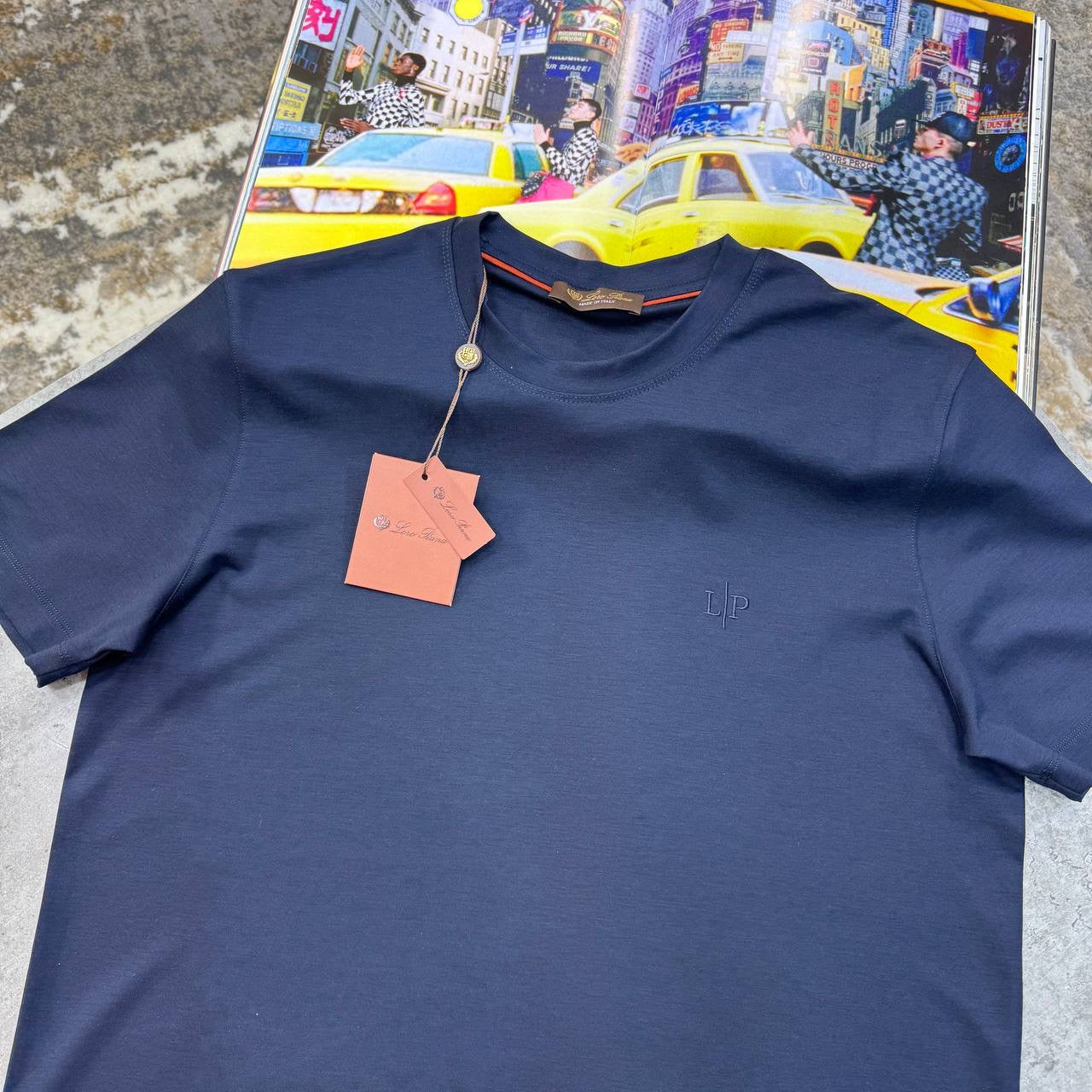 L.P SIDE SMALL LOGO T-SHIRT NAVY
