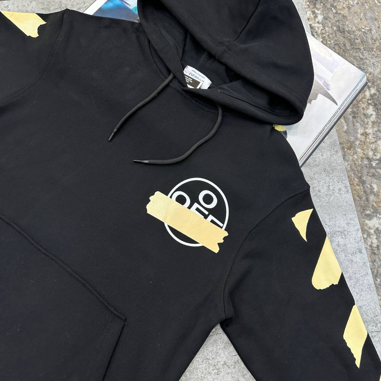 OFF-W BACK BIG PRINT HOODIE BLACK