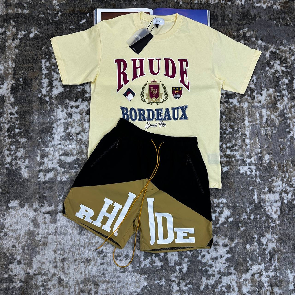 RUDE SHORTS SET BLACK|YELLOW