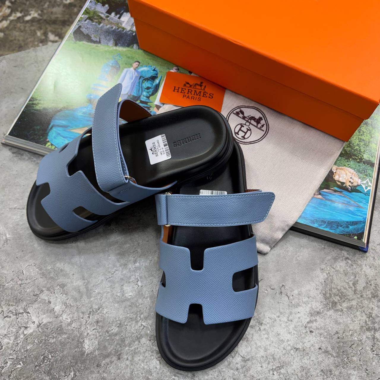 HRMS SLIPPERS MENS BLACK/BLUE