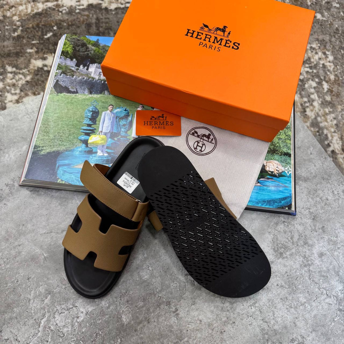 HRMS SLIPPERS MENS BLACK/BROWN