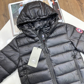 CNADA-GOOSE ZIP CROFTON JACKET-BLACK WITH RED BADGE