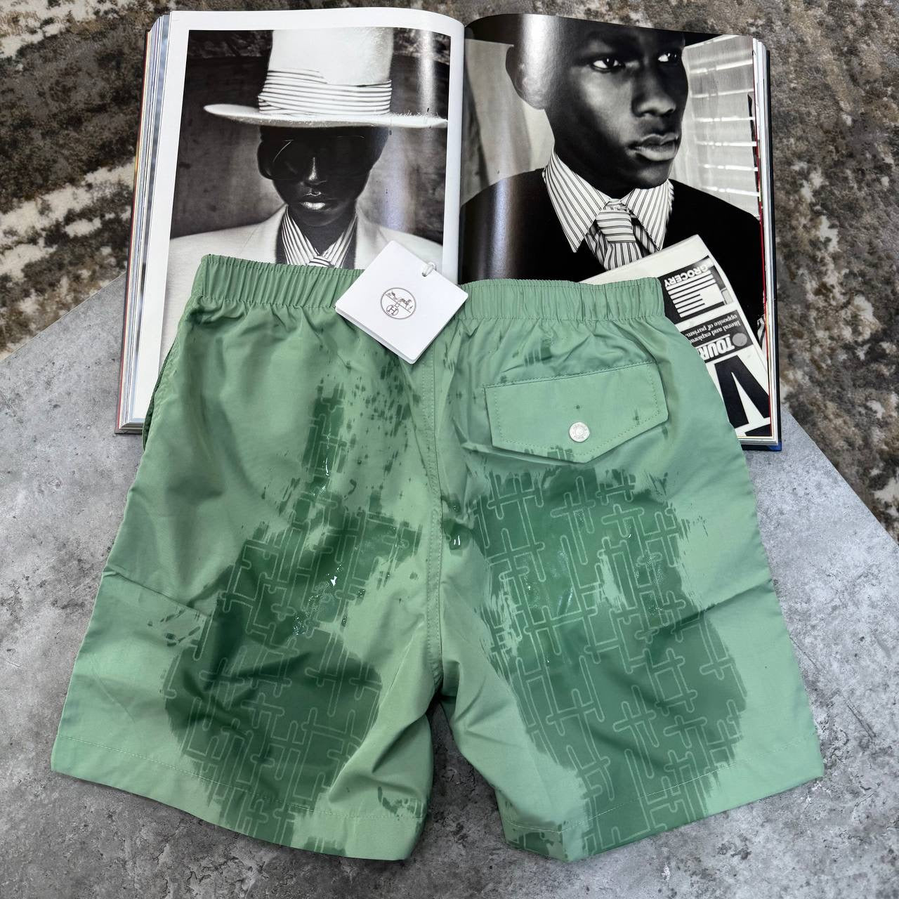 HRMS SHORT SET WHITE/GREEN