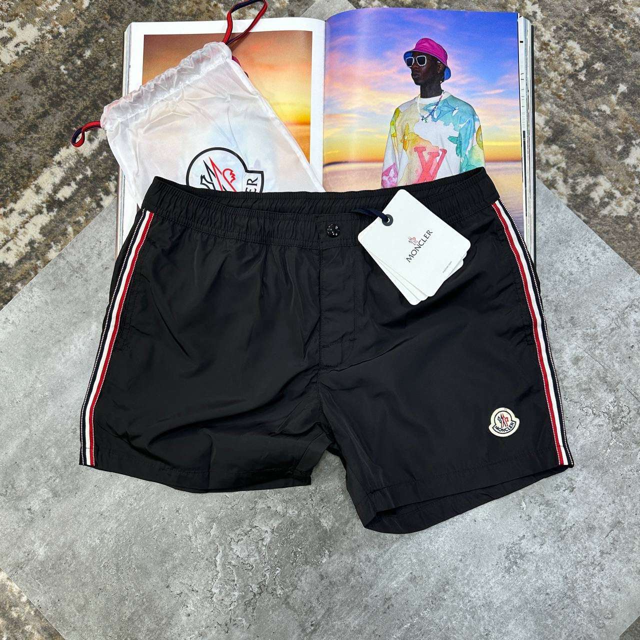 NCLR SIDE STRIPS SWIM SHORTS BLACK