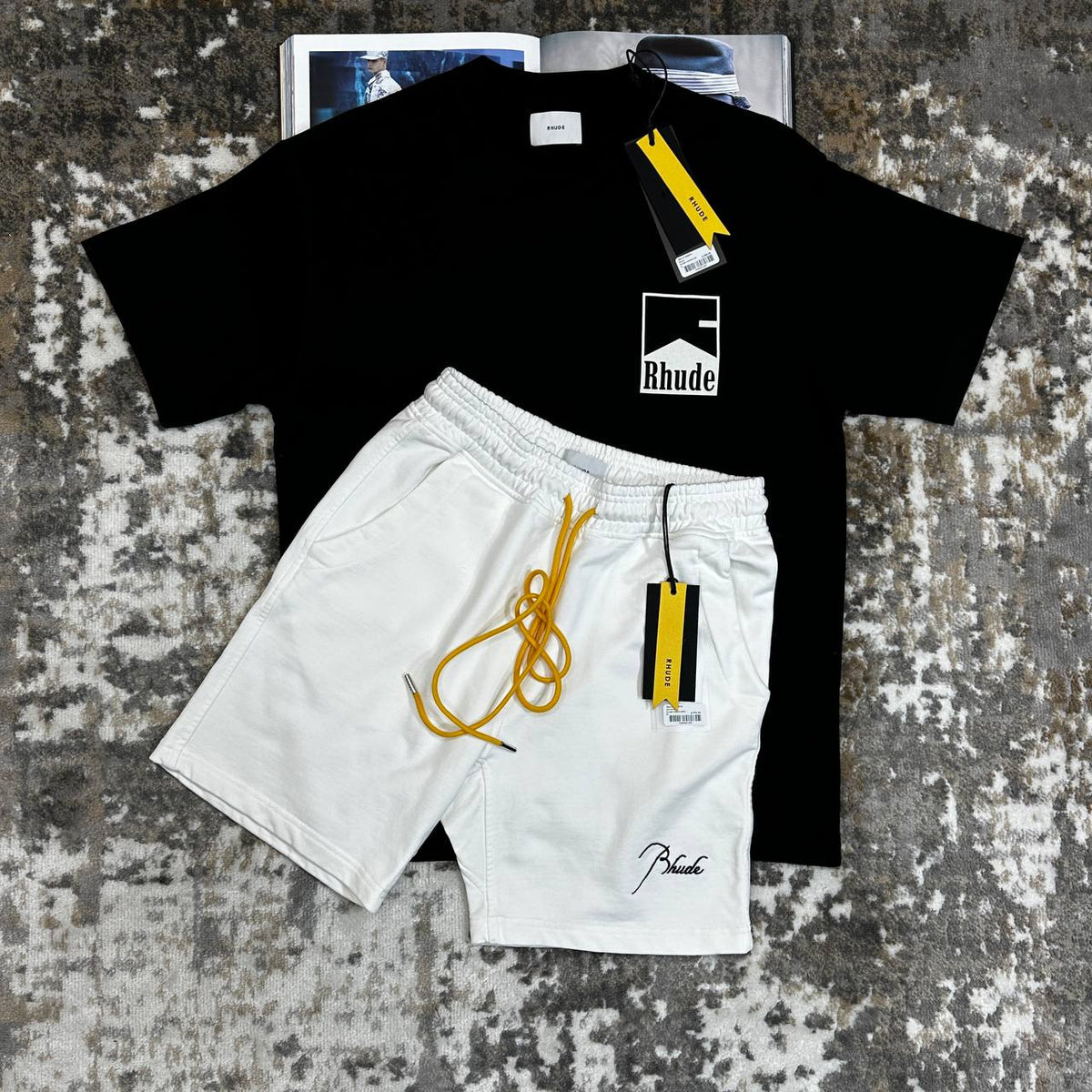 RUDE SHORTS SET BLACK|WHITE