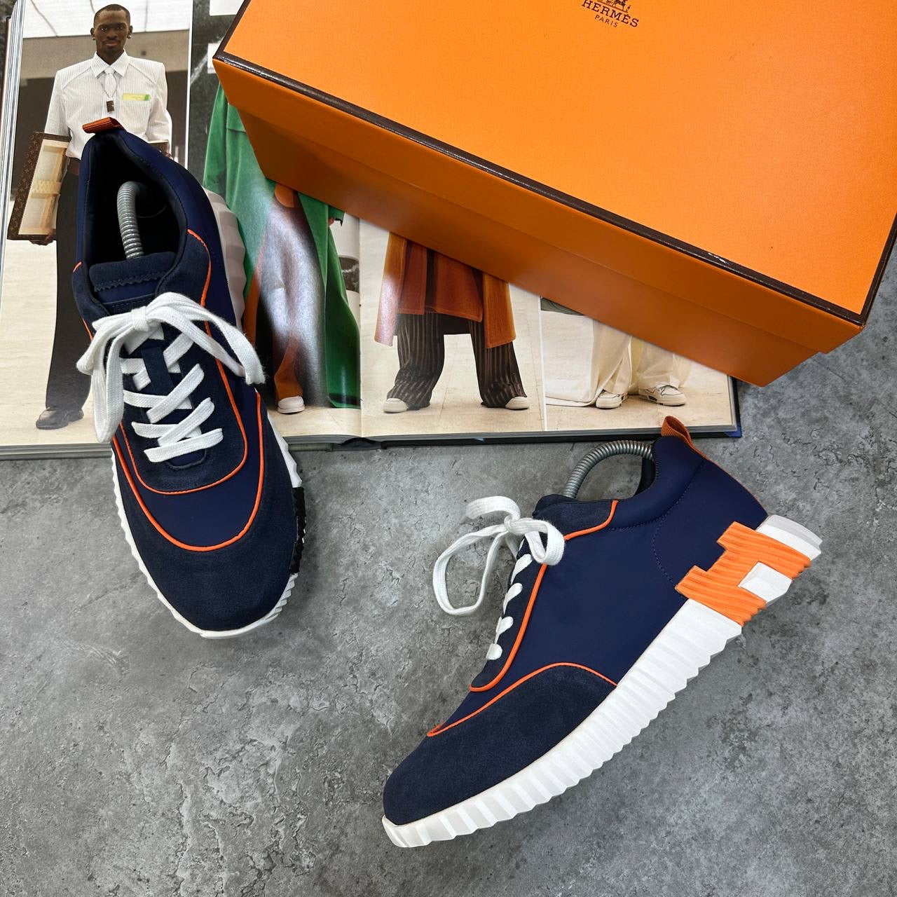 HRMS BOUNCING TRAINERS NAVY|ORANGE
