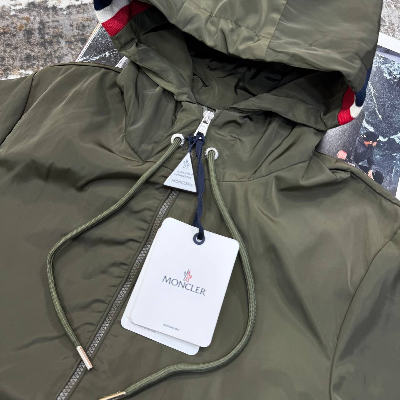 MNLR JACKET WITH  HOOD STRIPS KHAKHI