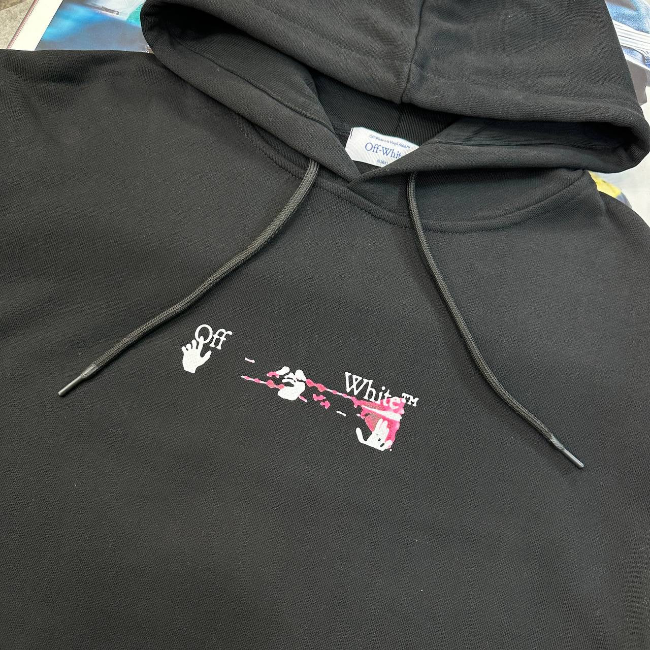 OFF-W BACK BIG PRINT HOODIE BLACK