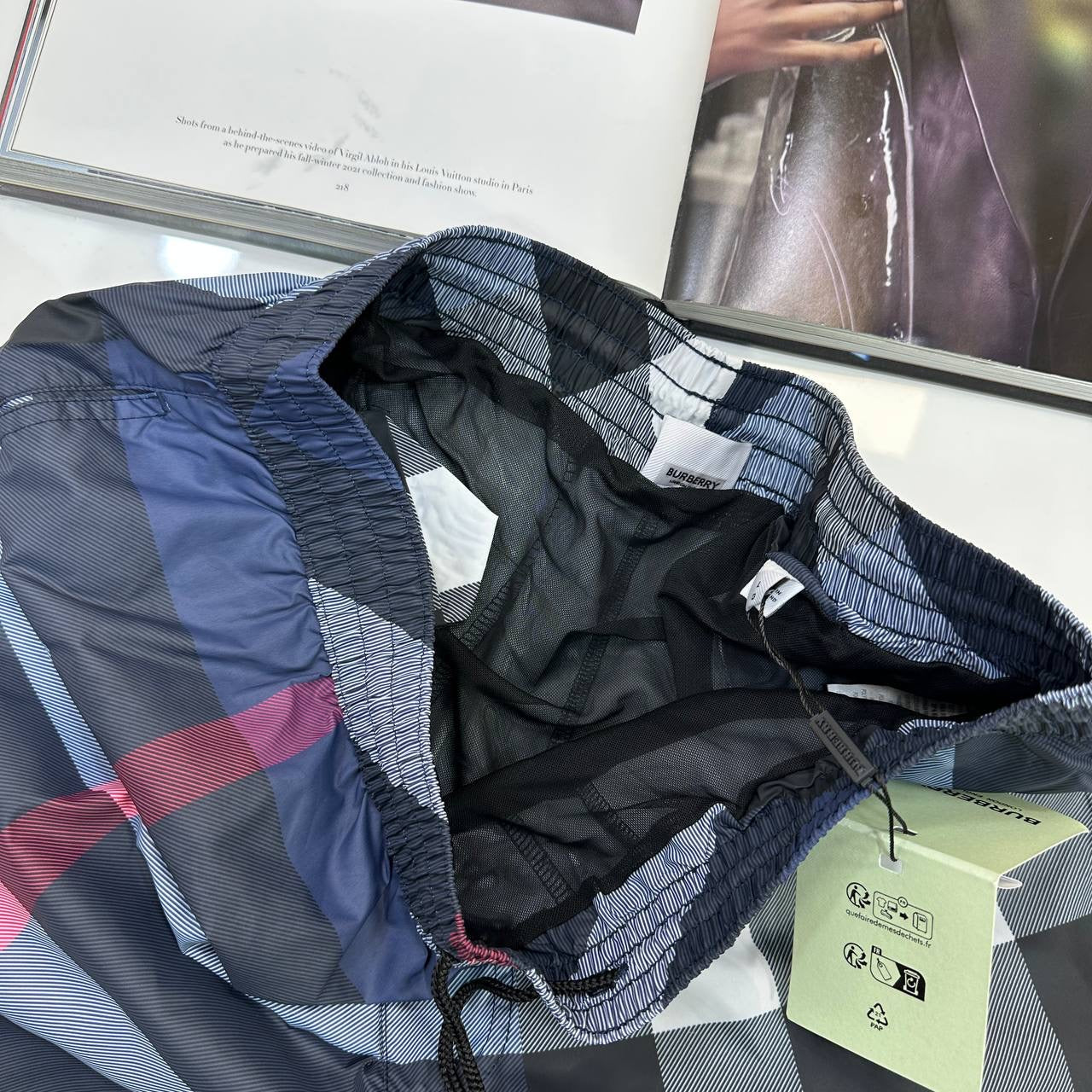 BRBRY CHECK SHORTS BLUE