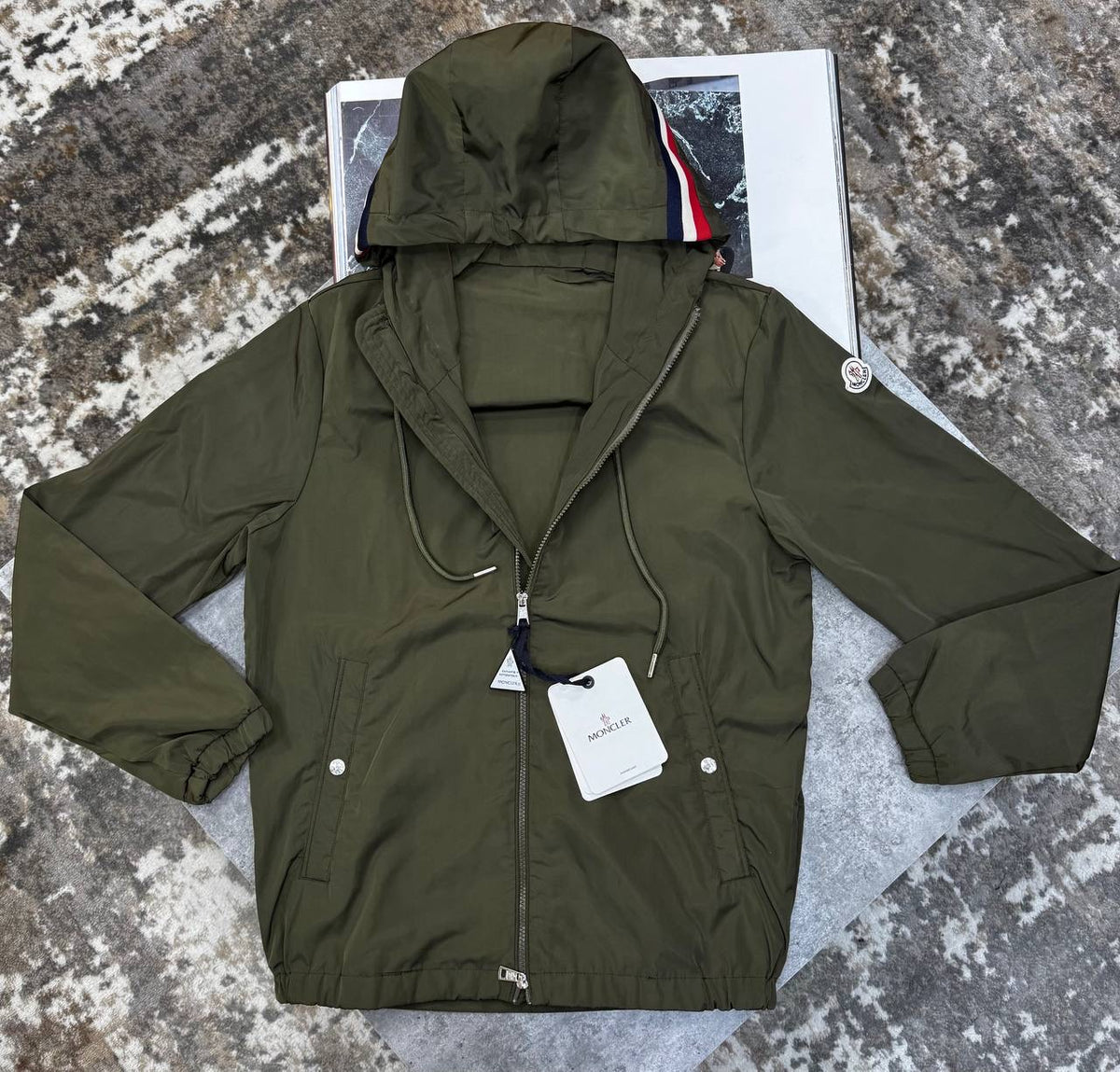 MNLR JACKET WITH  HOOD STRIPS KHAKHI