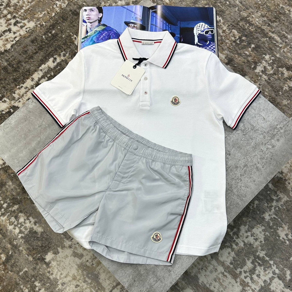 NCLR SHORT SET WHITE/GREY