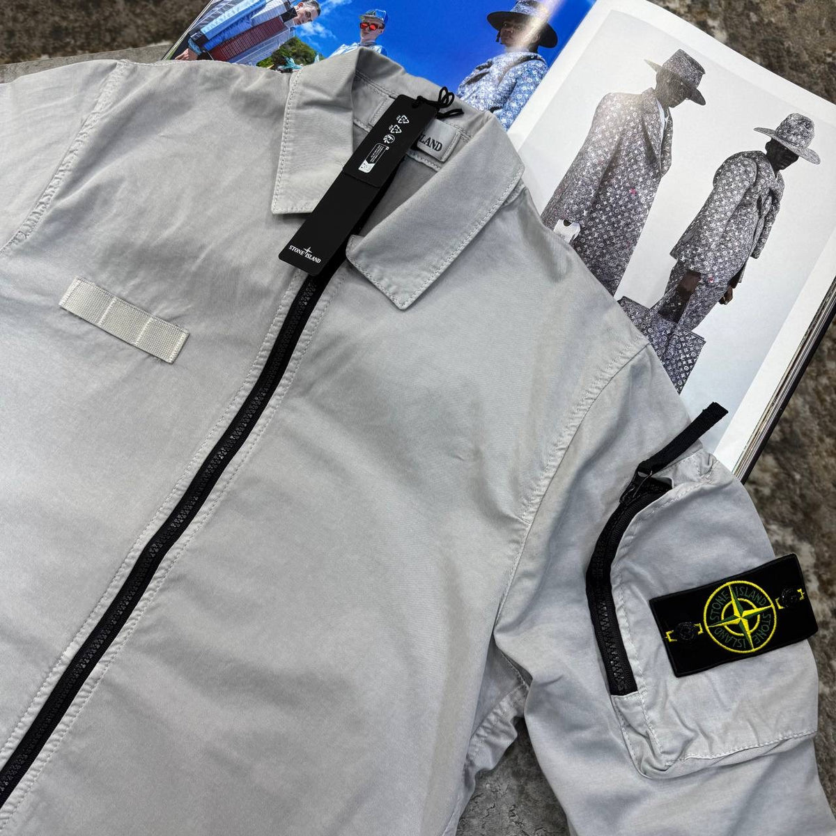 S.I FULL ZIP OVERSHIRT -LIGHT GREY
