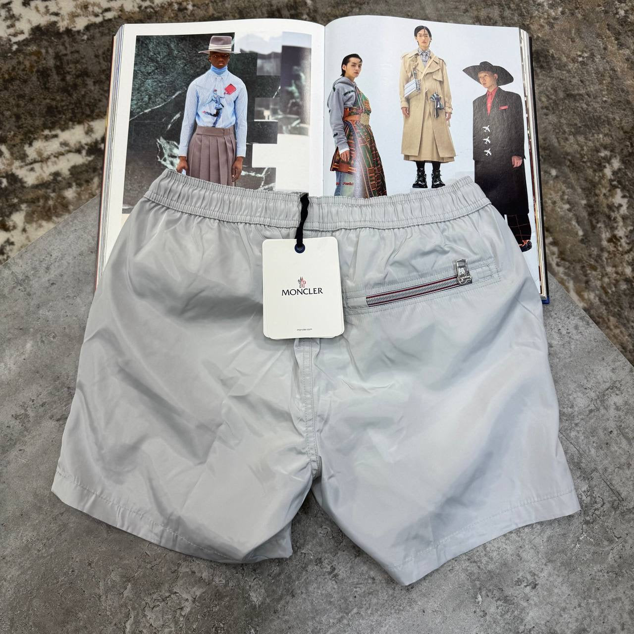 NCLR BACK ZIP SWIM SHORT LIGHTGREY