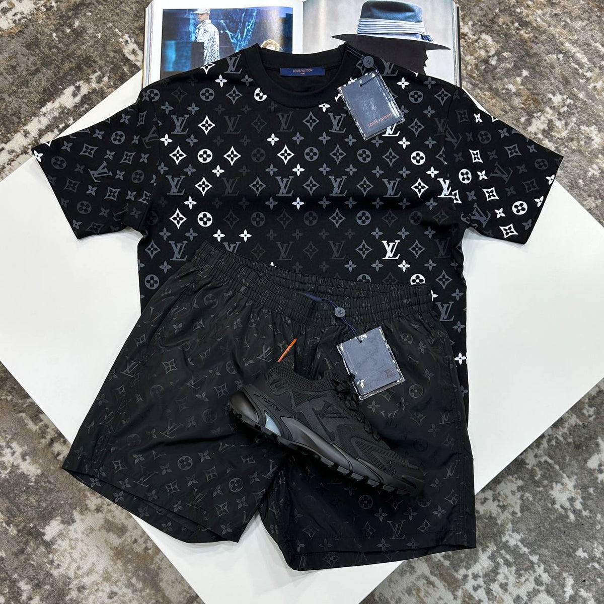 L.V SHORT SET ALL BLACK